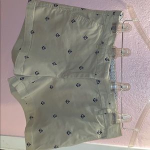 Beige Anchor Short Shorts